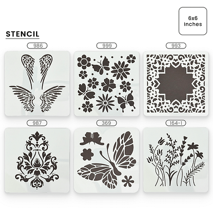 Reusable 6x6 inch stencil for DIY painting